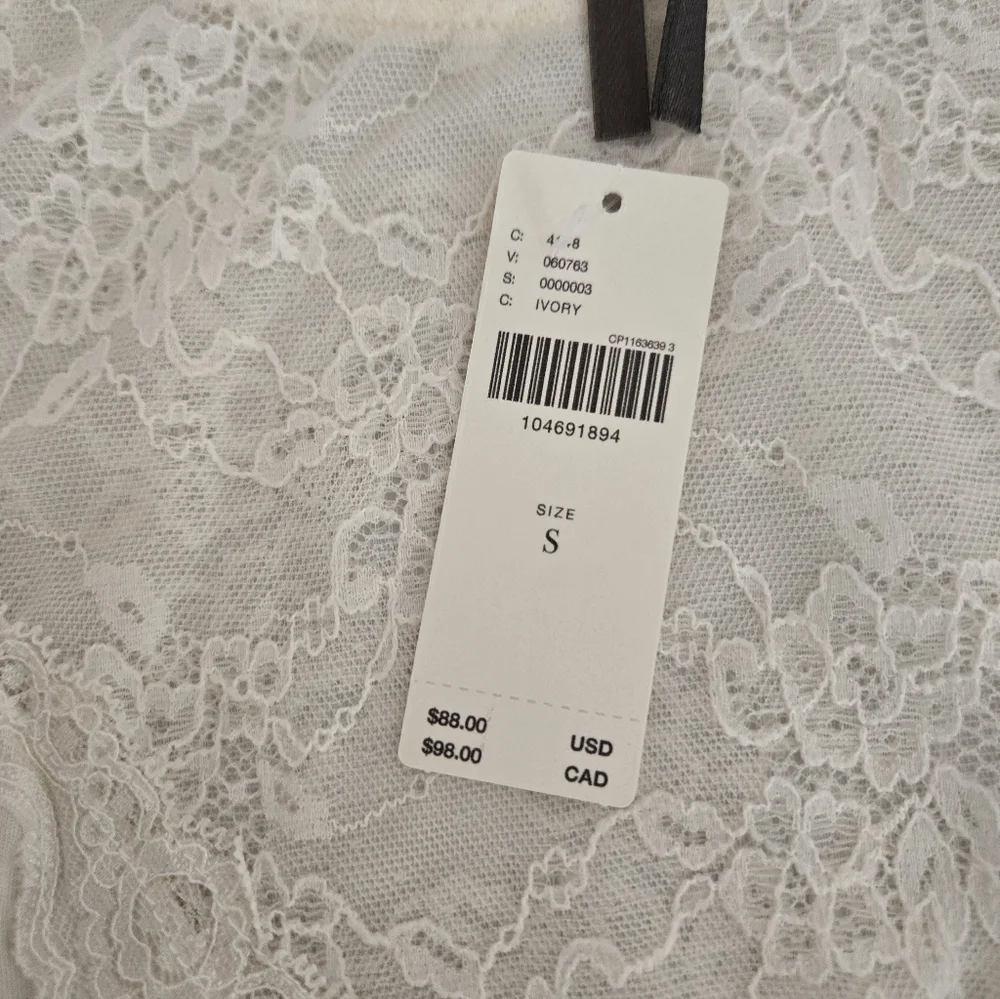 NWT By Anthropologie Long-Sleeve Lace Mix Top